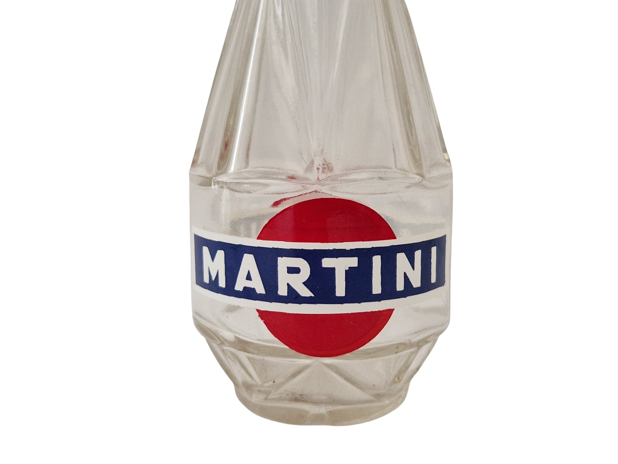 Vintage Martini Glass Bottle, French Bistro Water Pitcher, Mid Century Barware