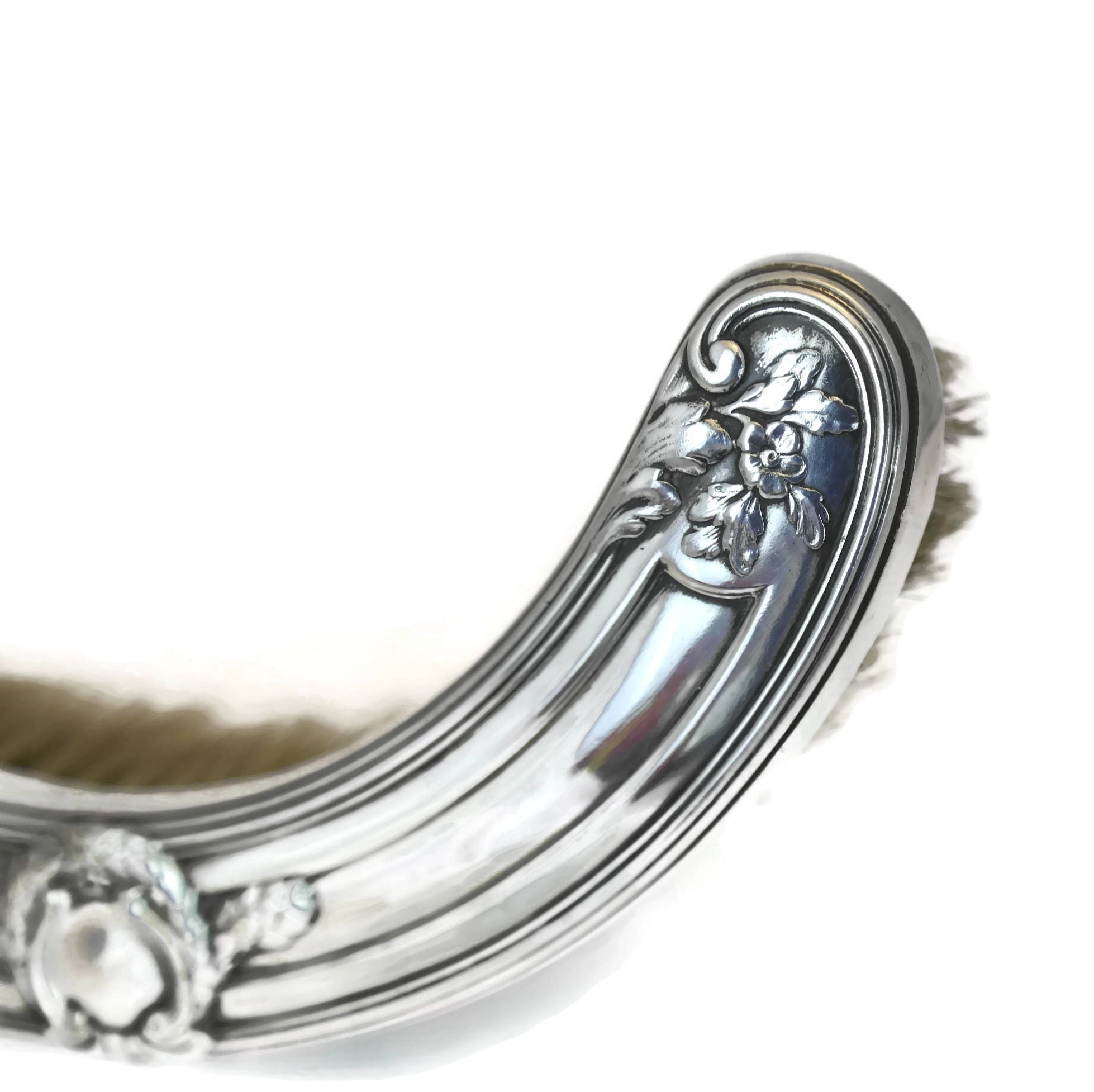 Antique Crumb Tray and Brush Set. French Table Decor. Silver Plate Silent Butler Crumber