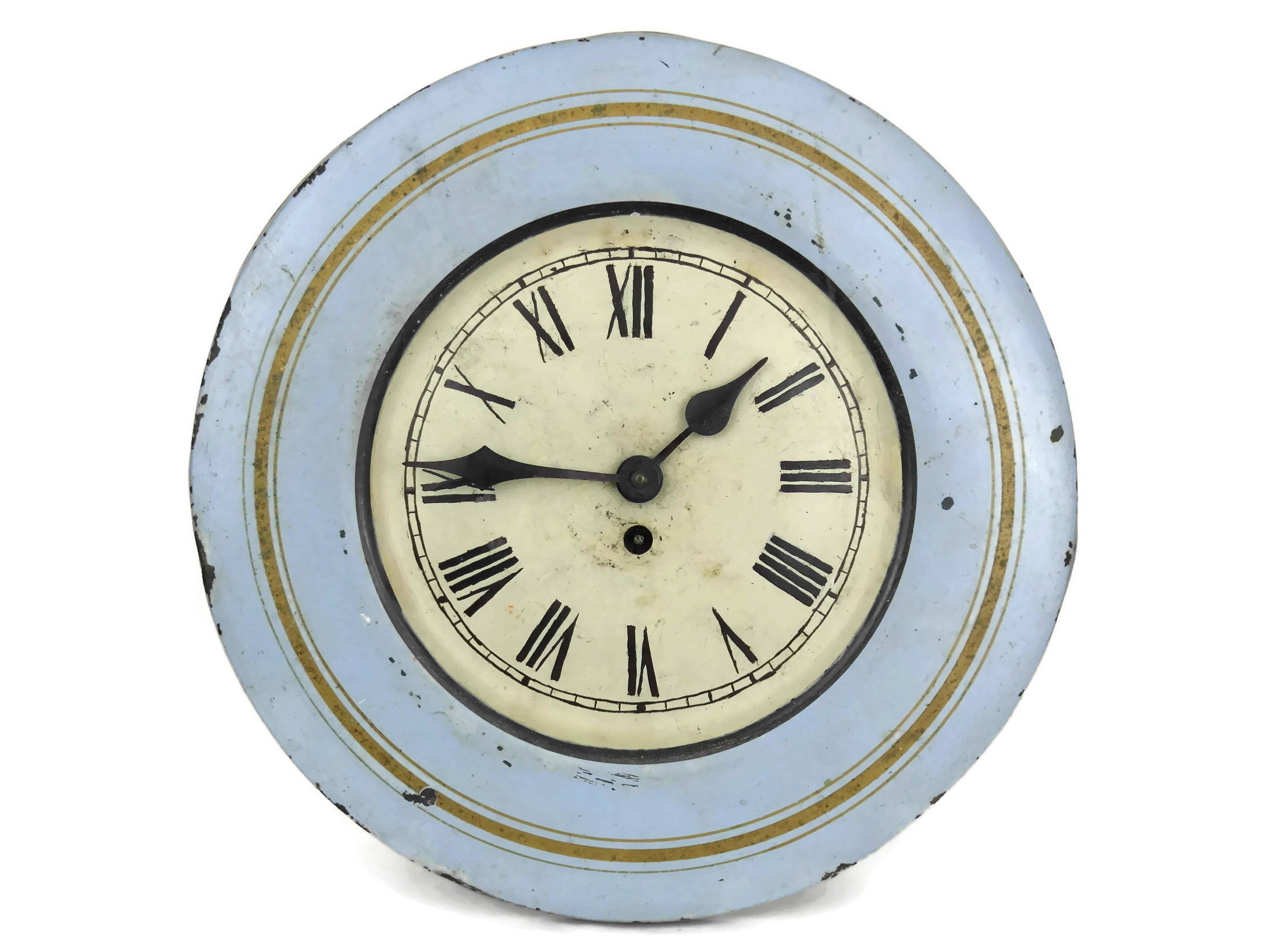 Shabby French Blue Kitchen Wall Clock.