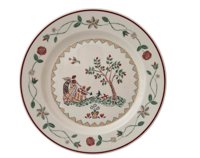 Villeroy & Boch Bread or Butter Plate with American Sampler Pattern