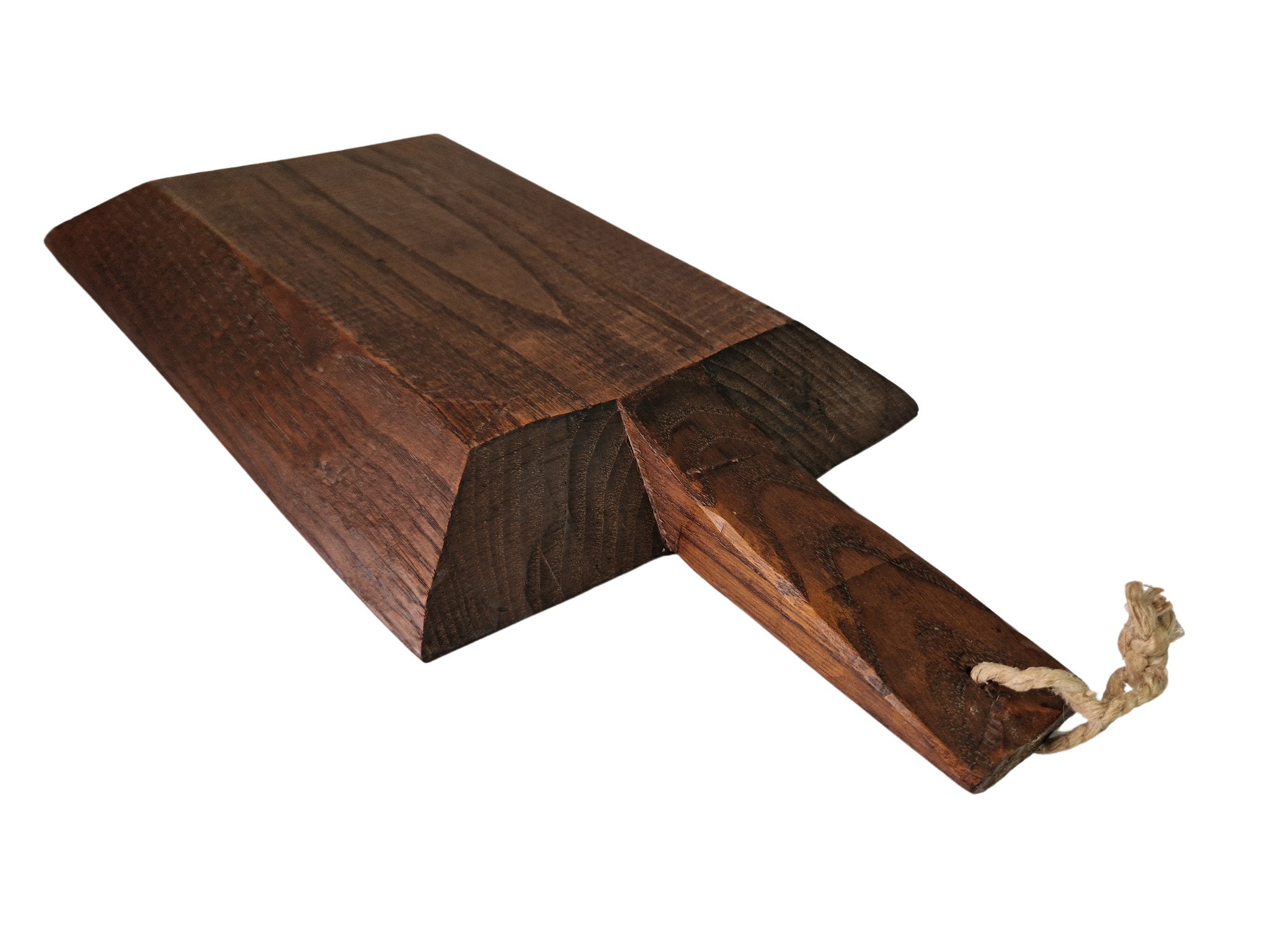 Vintage Folk Art Carved Wood Bread Board, Rustic European Kitchen and