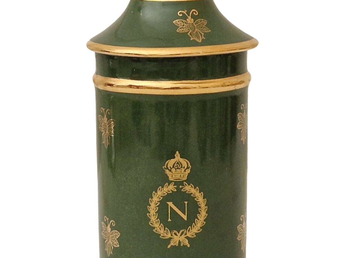 RESERVED for Guillem. Limoges Porcelain Apothecary Jar with Napoleon