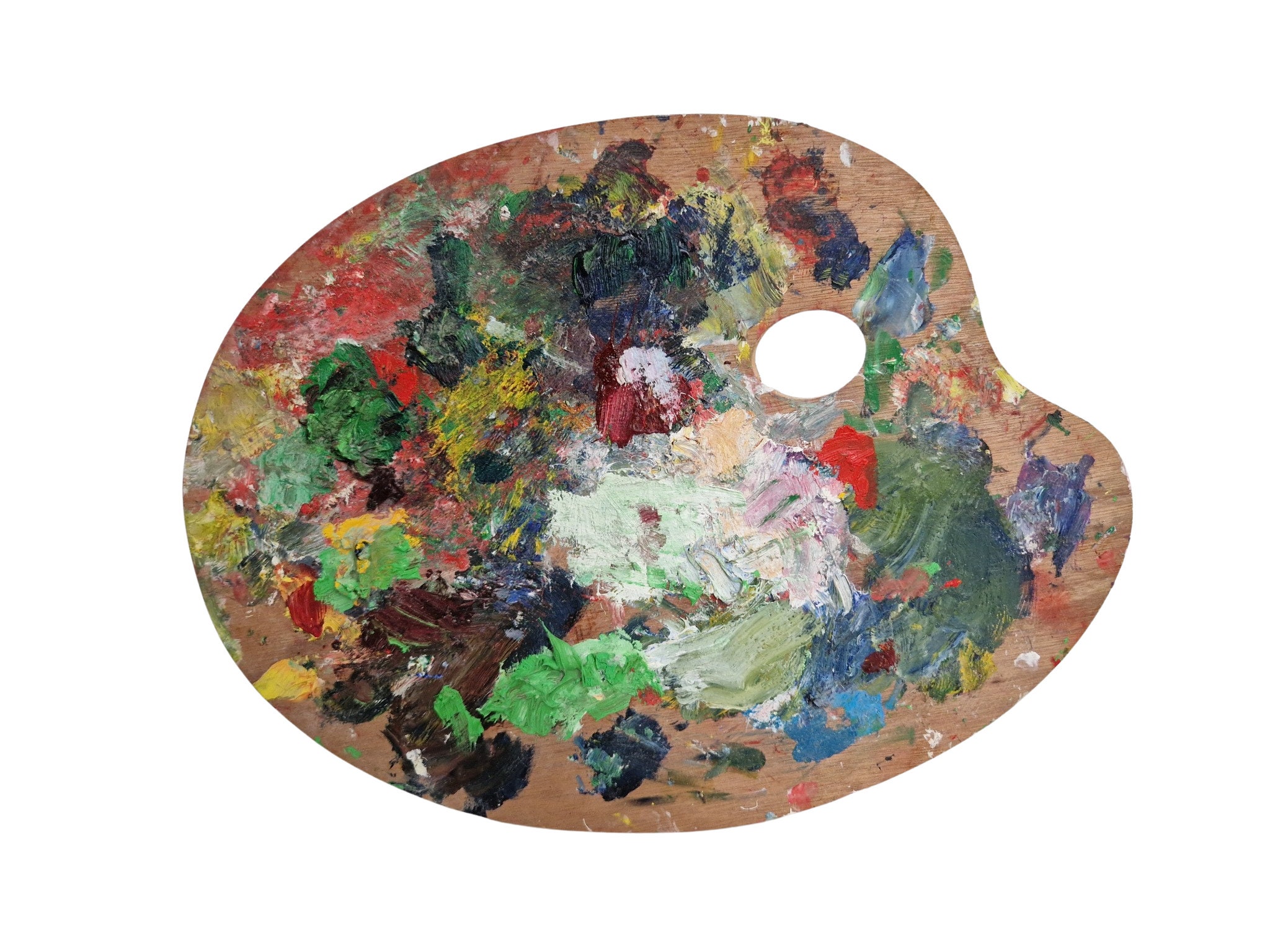 French Artist Painting Palette, Vintage Painters Art Studio Decor