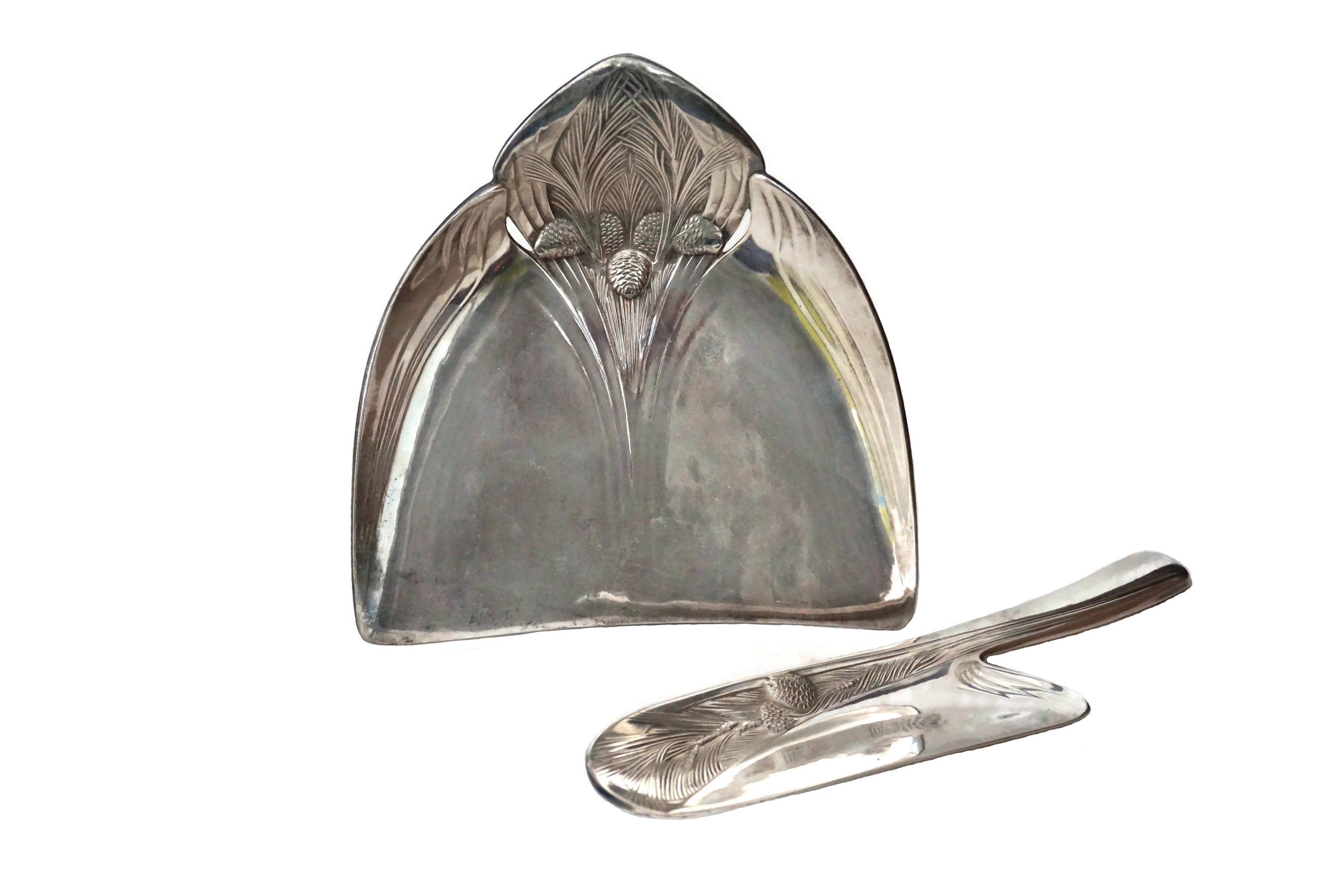 Antique Silver Crumb Tray and Crumber Set by Christofle Gallia, Art