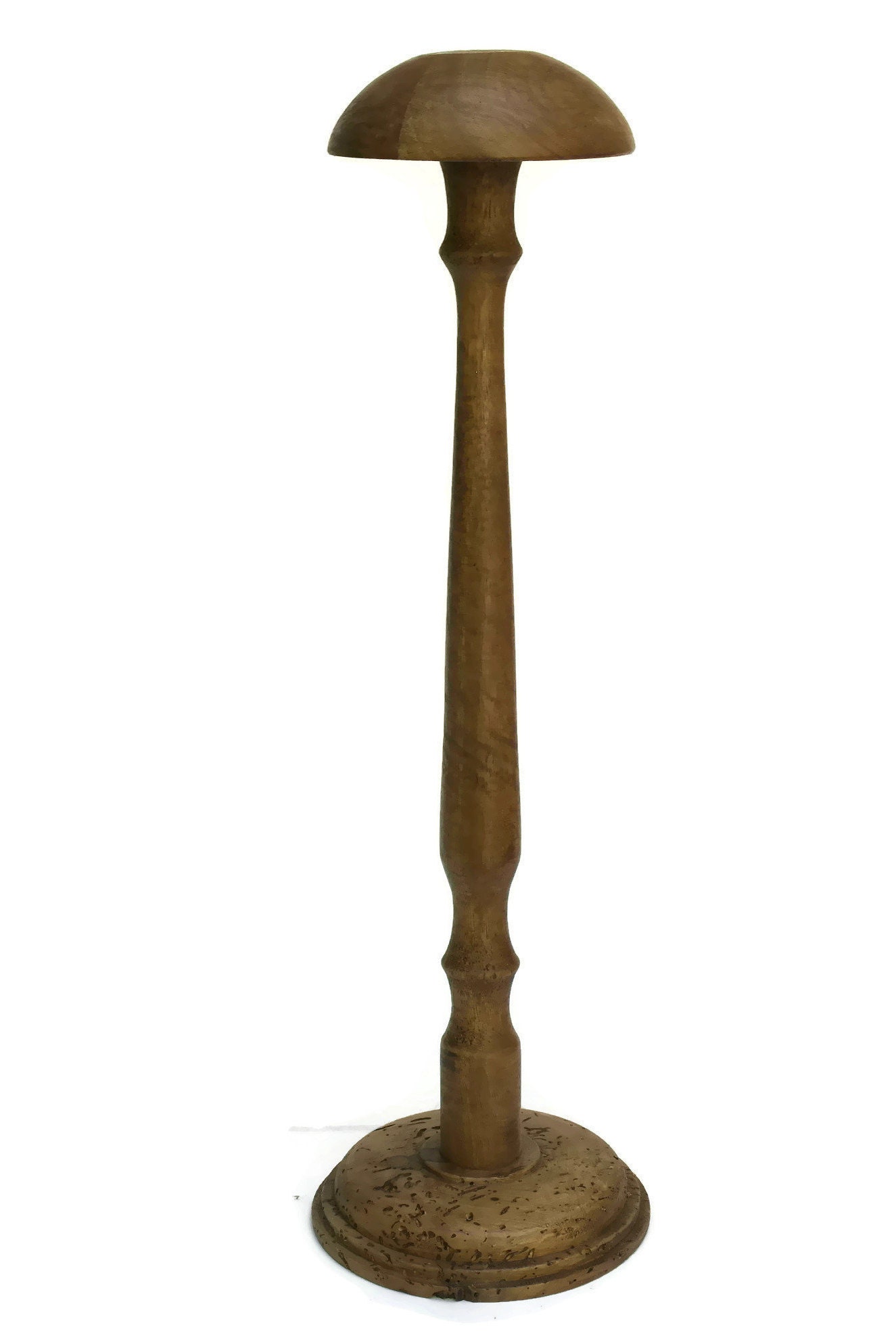 Vintage Walnut Wood Hat Stand. French Vintage Hat Display Stand.