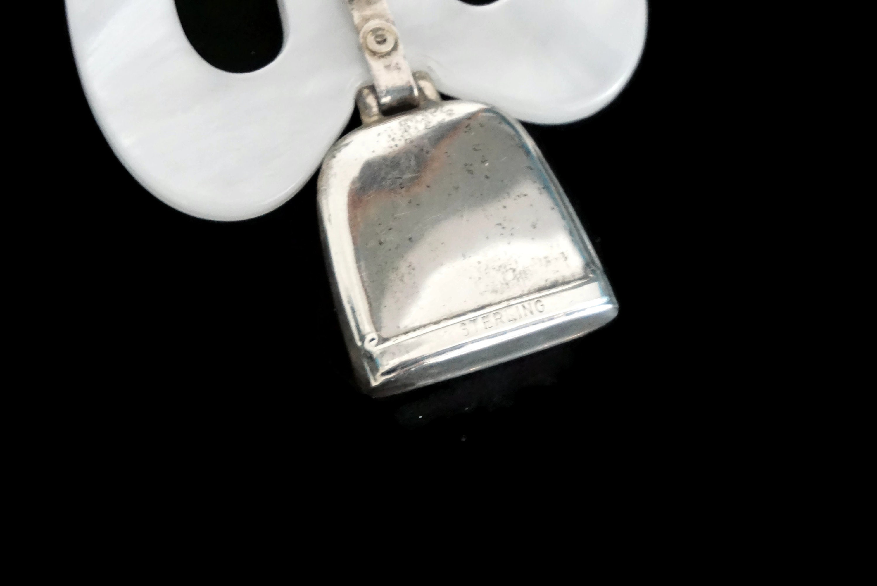 Sterling Silver Baby Rattle and Teething Ring with Birth Record and Stork