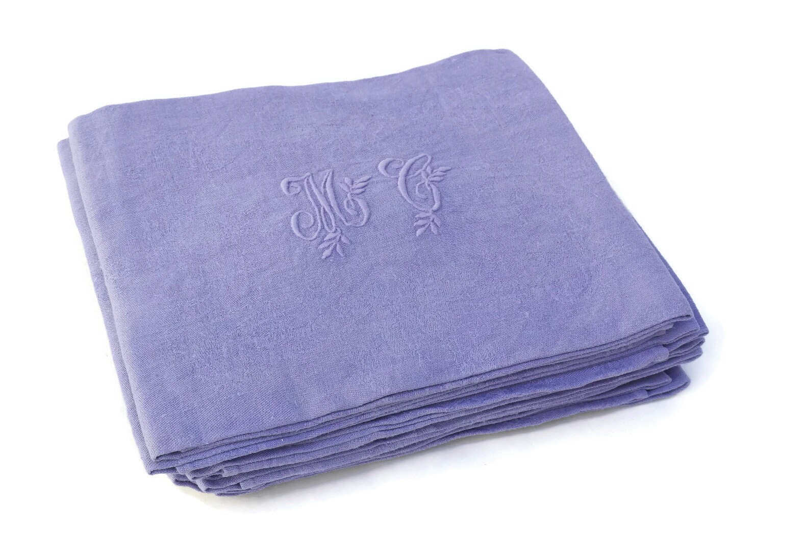 Set of 12 French Lavender Linen Napkins.