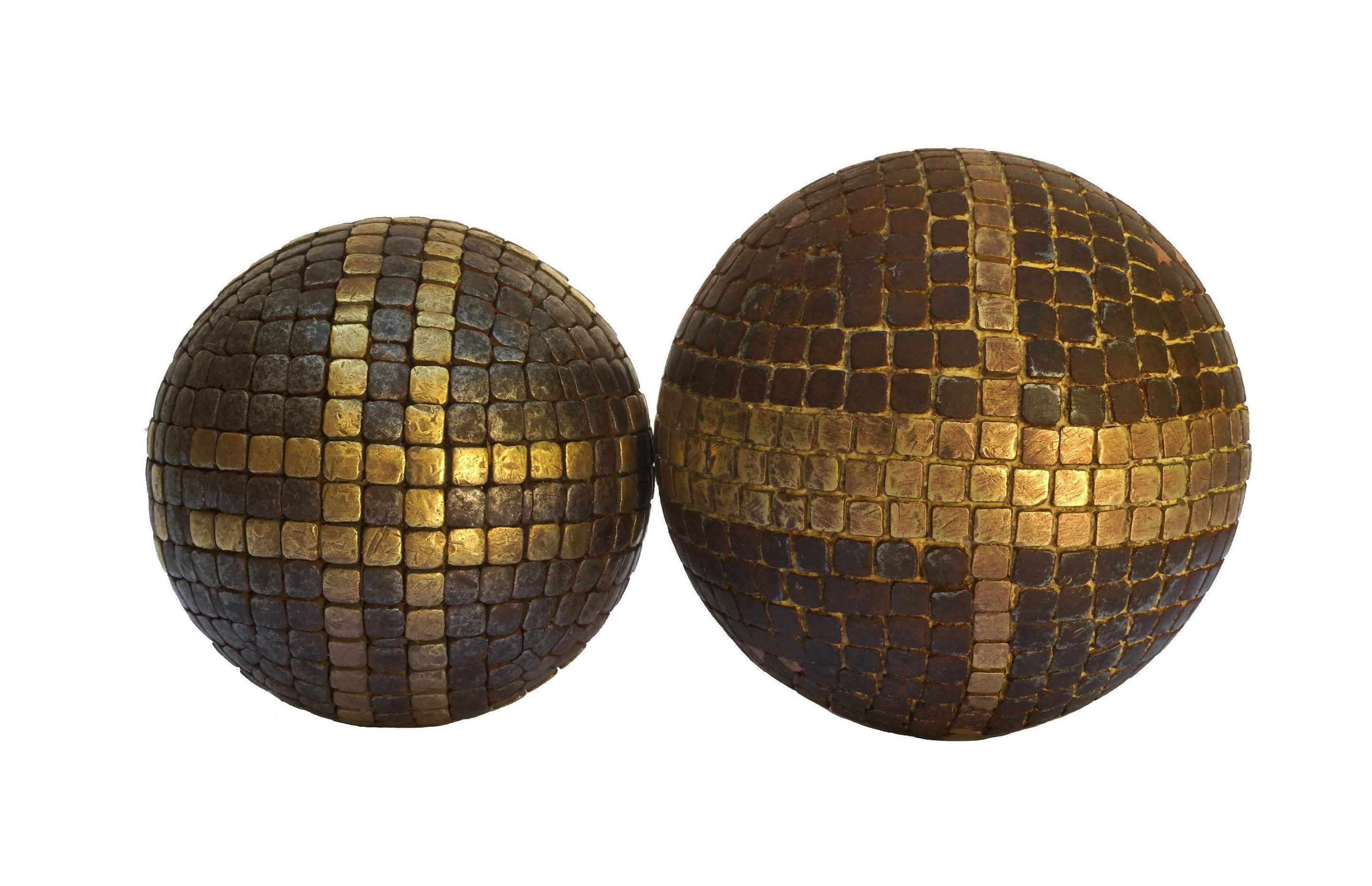 Antique French Petanque Bowling Ball Boules with Nail Studs