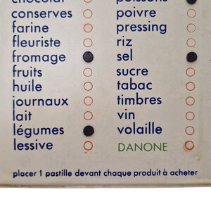 1970s French Kitchen Shopping List Reminder Board, Retro Vintage Wall Hanging Memo Plaque image 8