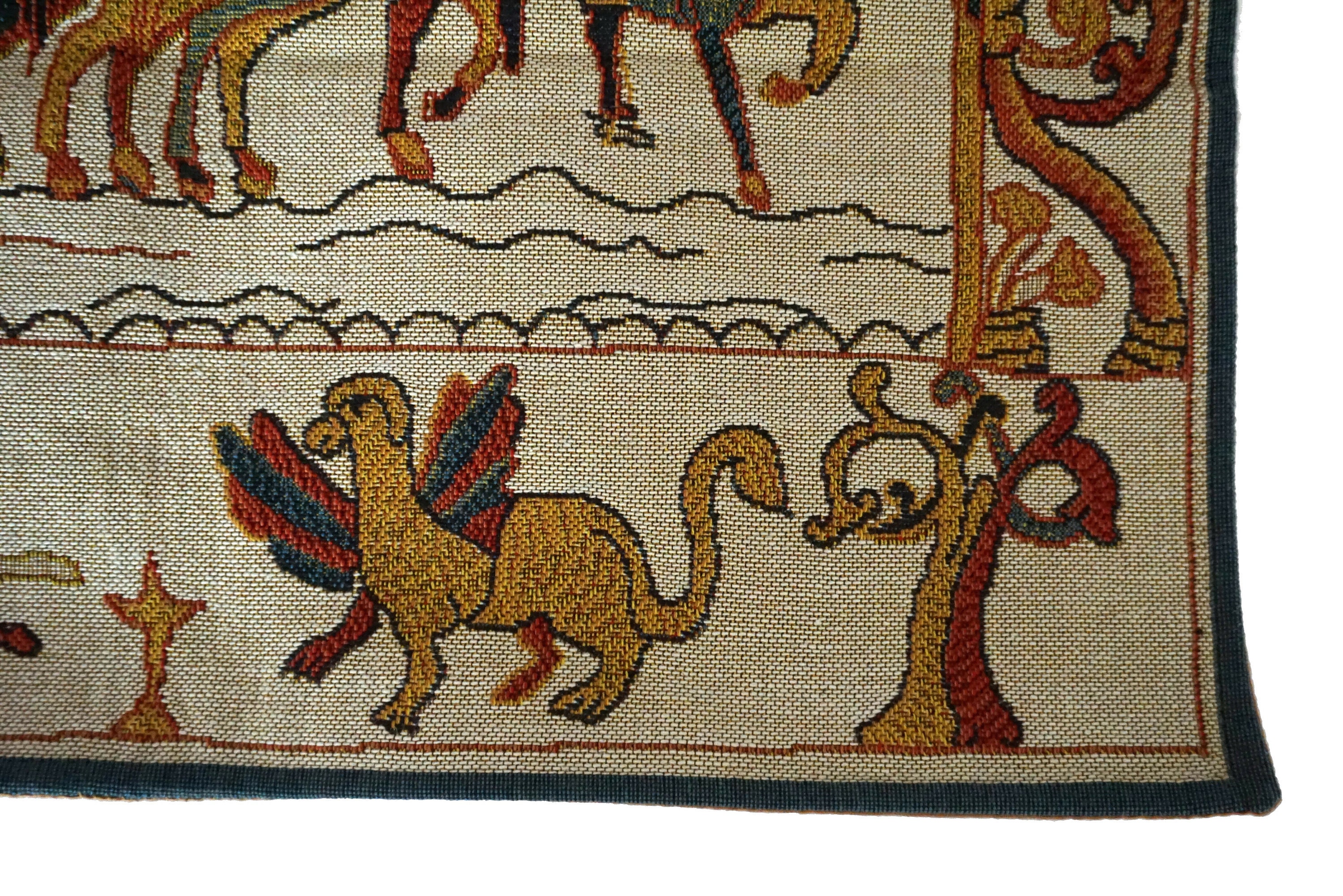 Bayeux Tapestry Reproduction, French Vintage Harold and William Woven