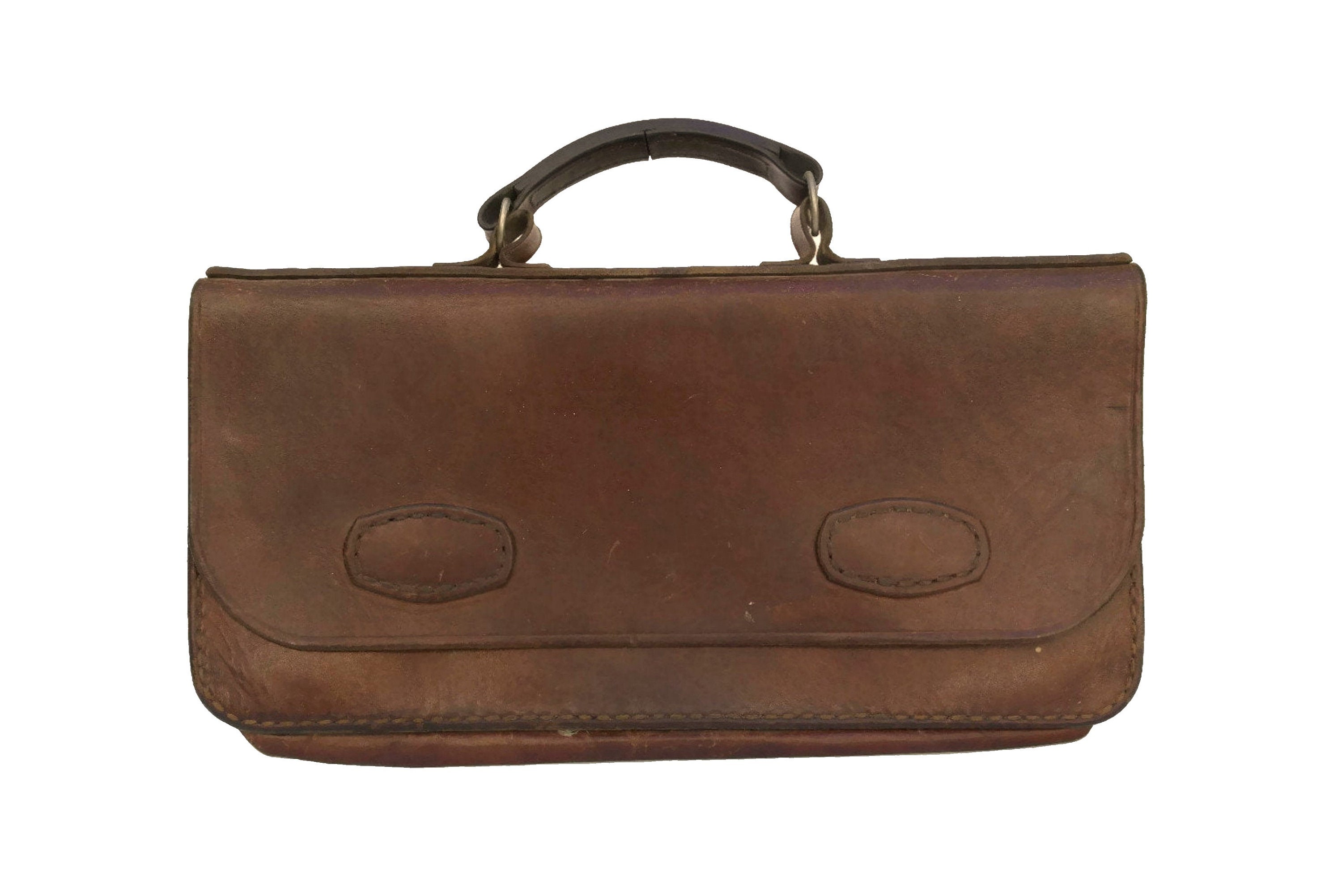 Vintage Leather Portfolio Briefcase French Attache Case with Etsy