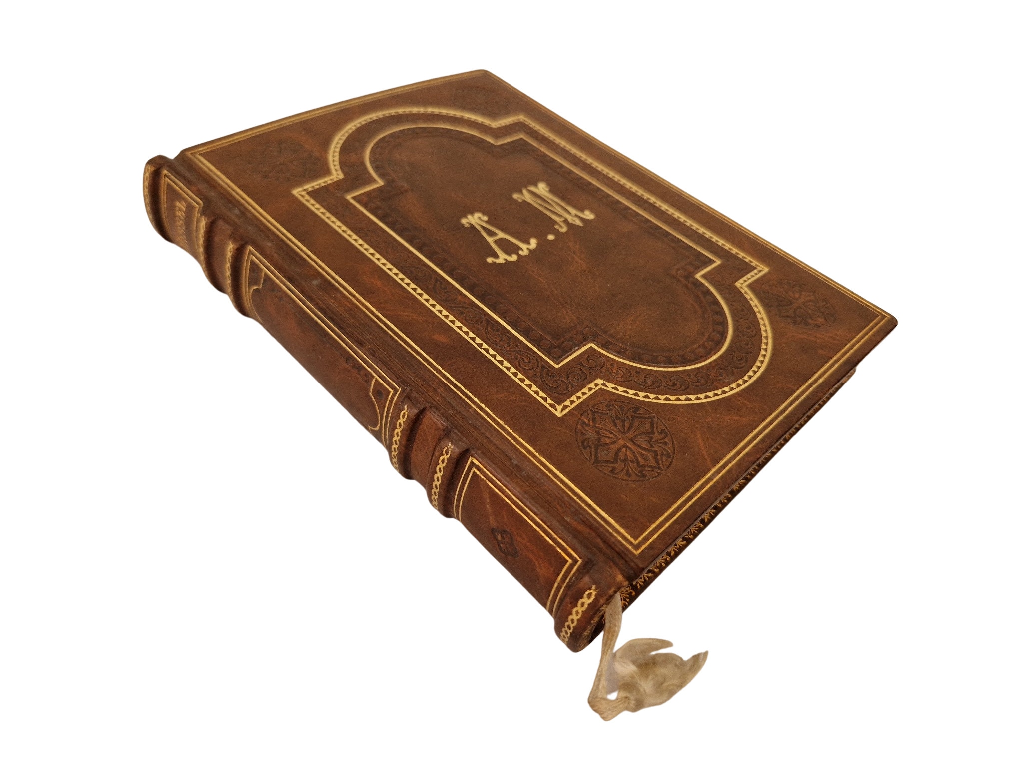 French Antique Leather Bound Prayer Book, Roman Catholic Missal with A