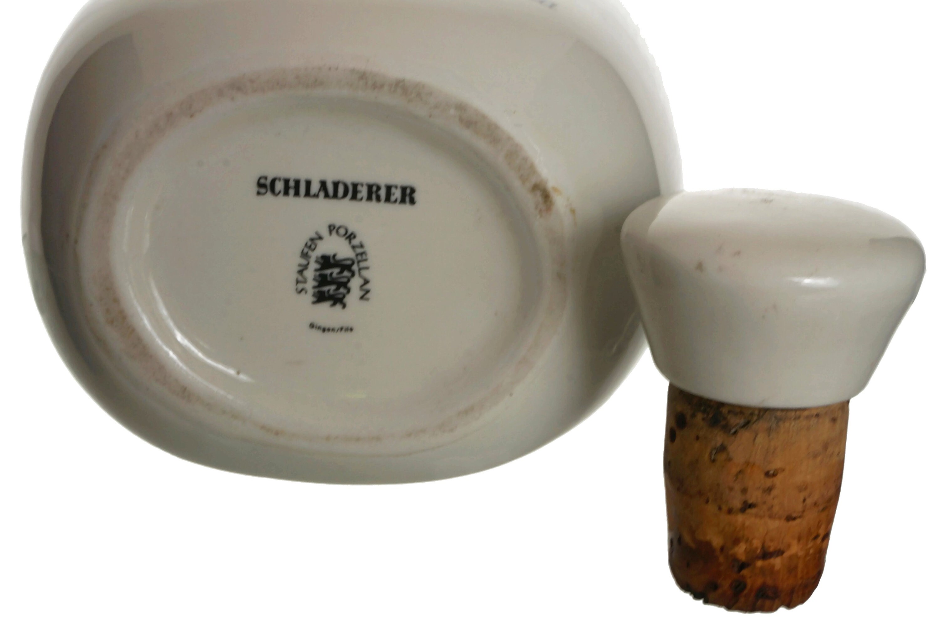 Pear Brandy Porcelain Decanter, Schladerer Williams Birne Ceramic