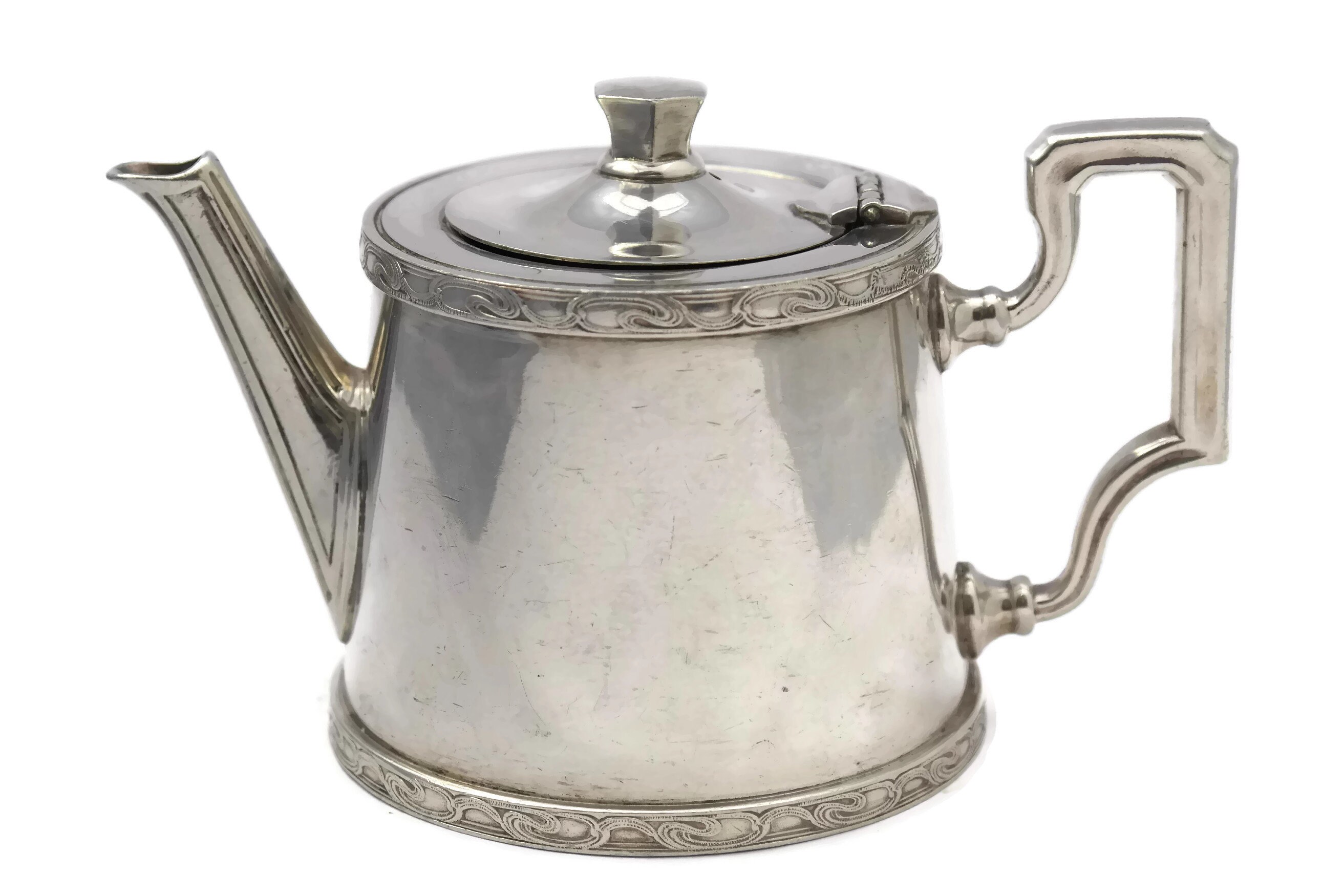 Vintage Orient Express Silver Teapot by Ercuis. French Collectible