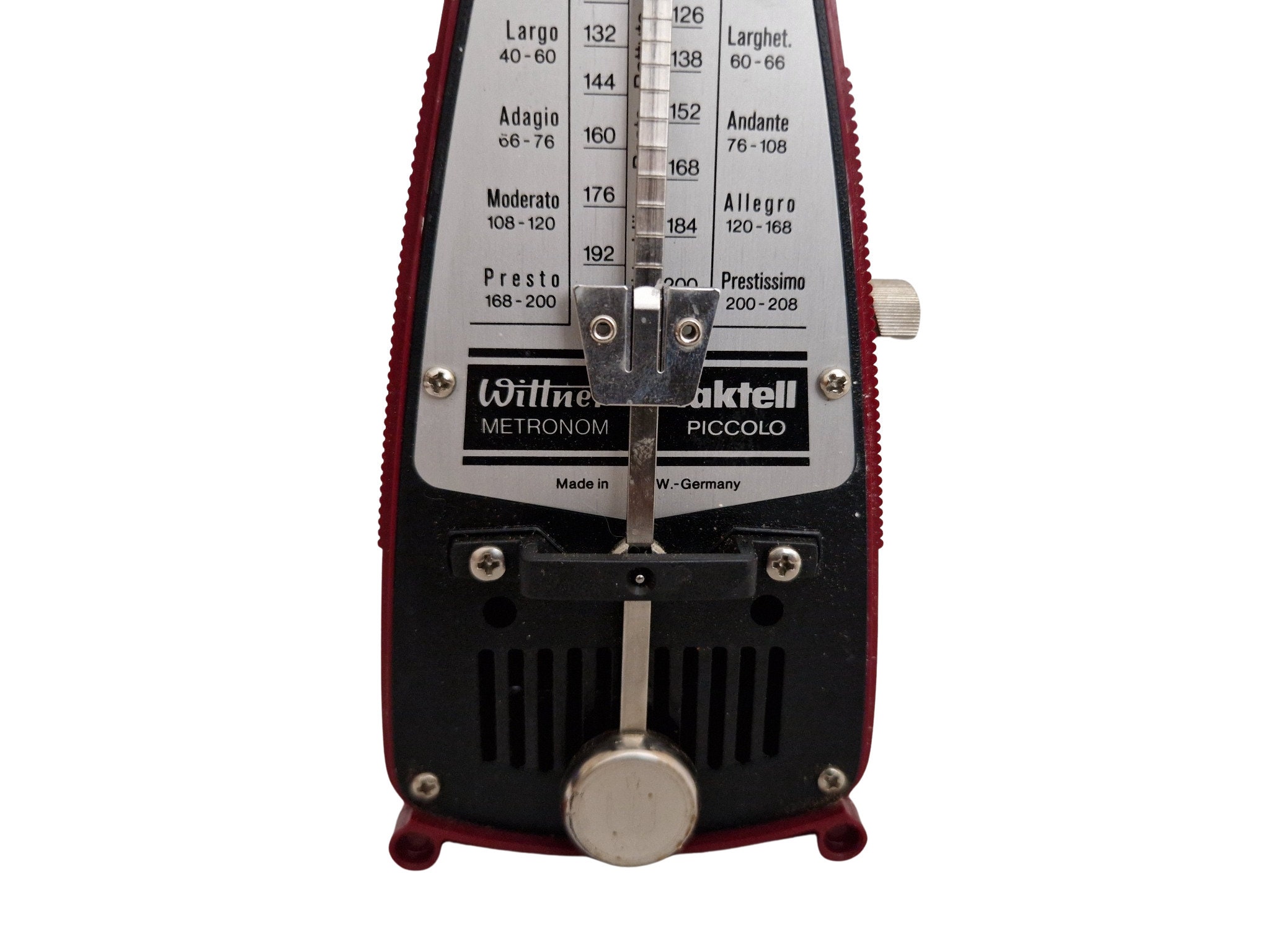 Vintage Red Taktell Metronome by Wittner, Piccolo Serie 830, Music
