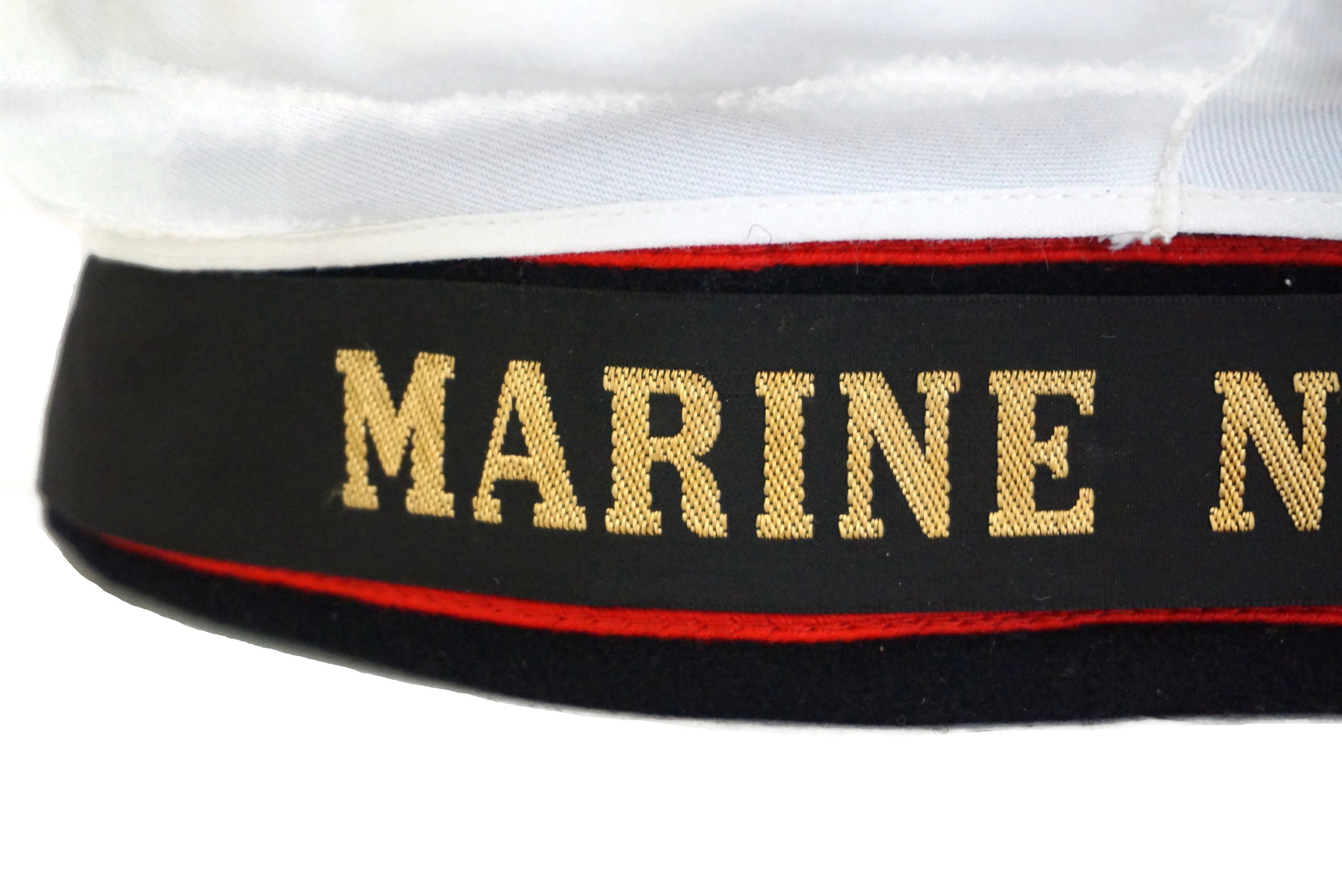 Vintage French Warship Sailor Beret, National Navy Hat with Red Pompom,  Nautical Decor