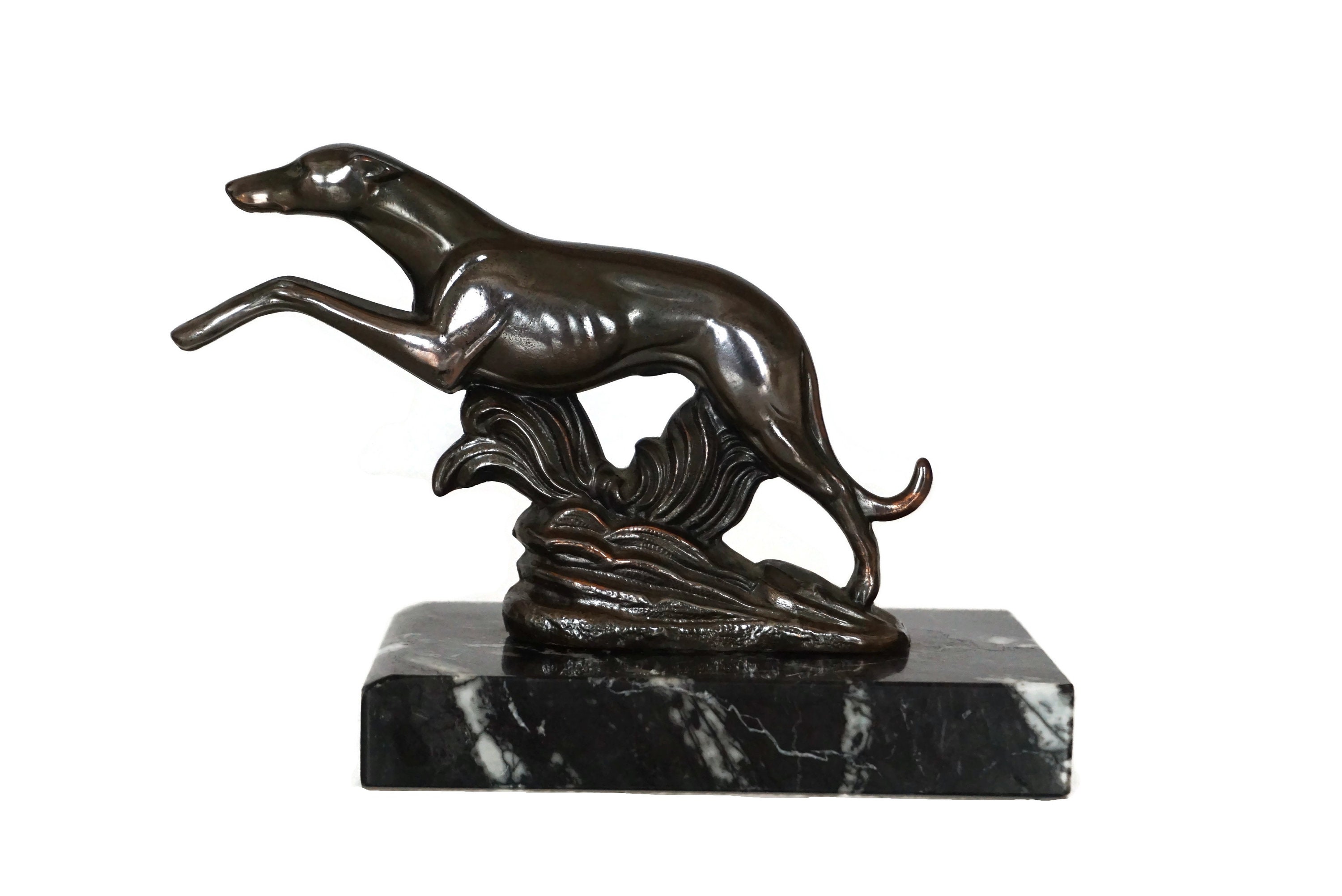 Art Deco Racing Greyhound Dog Statue, Animal Figurine