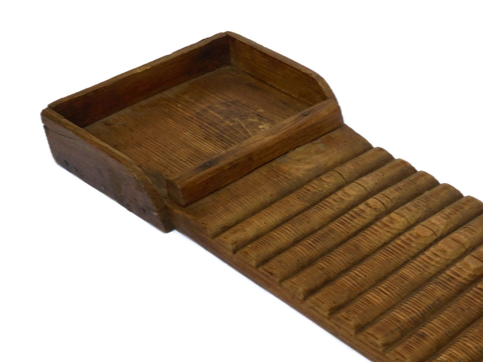 French Antique Wood Washboard, Rustic Laundry Decor