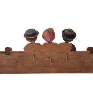 Anri Hand Carved Key Holder Hooks Bobble Head Figurines, Vintage Bar Wall Decor image 10
