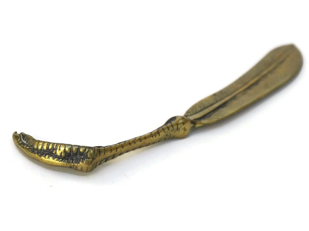 Eagle Claw and Feather Brass Letter Opener.