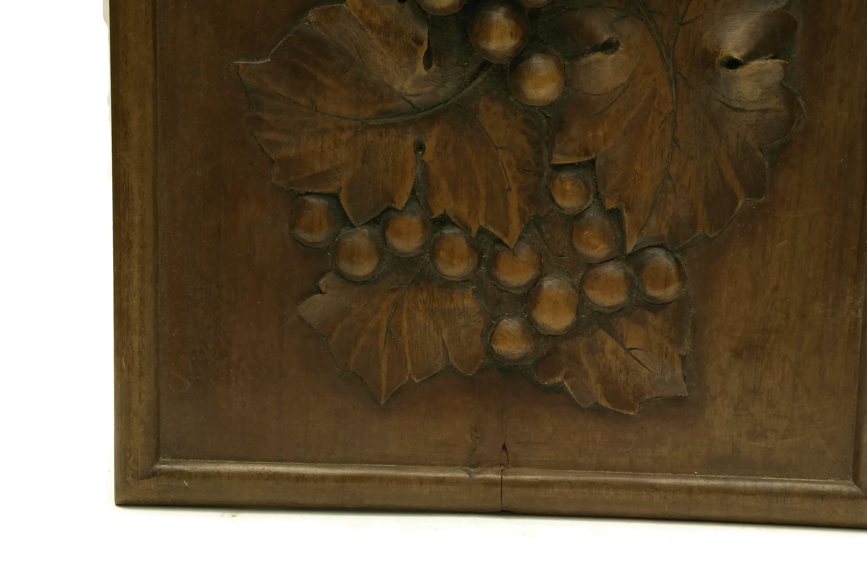 Grape Vine Carved Wood Panel. French Antique Bar & Wine Cellar Decor