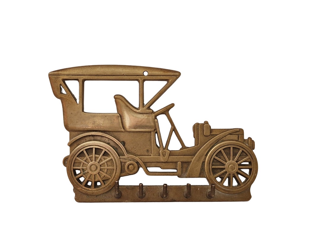 Brass Car Key Display Rack With 5 Hooks, Motorist Wall Hanging Decor Etsy