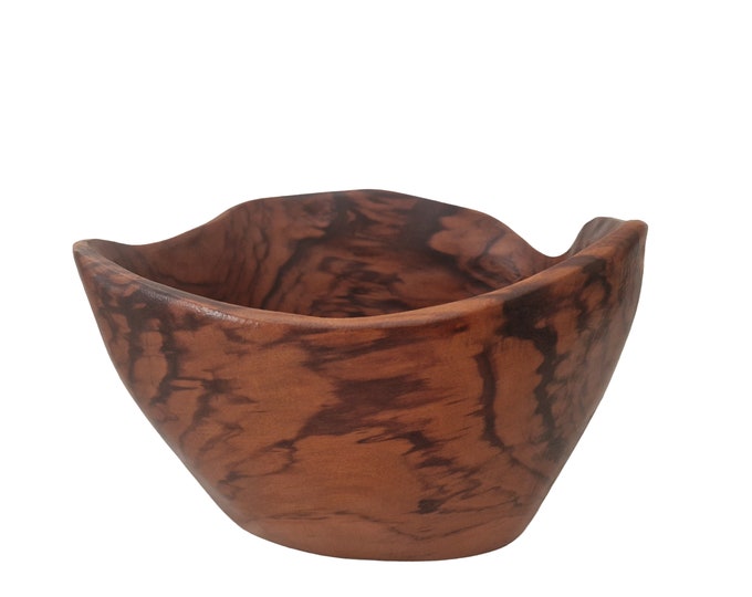 Olive Wood Salad Bowl by Galerie de St Paul Art Studios, 1960s Decorative Basket, Mid Century Modern Home Decor