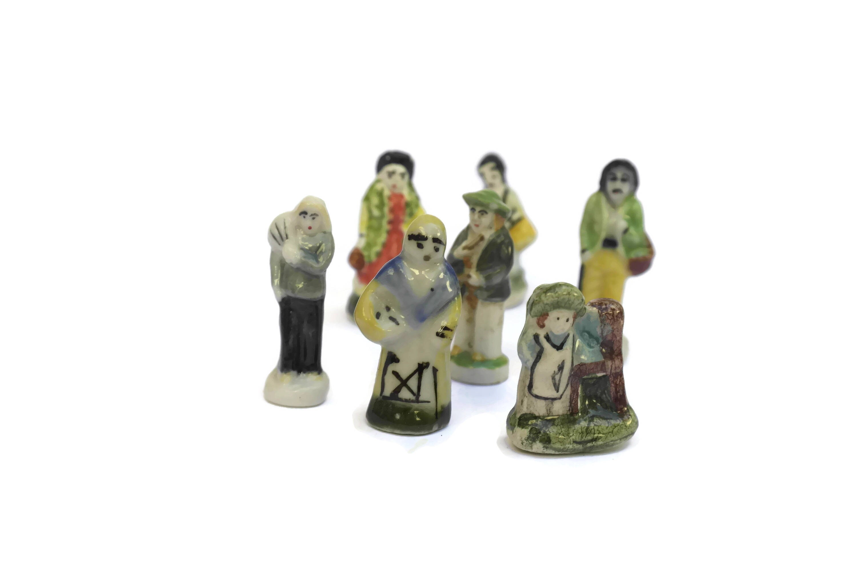 Nativity Scene. Vintage French Feves Christmas Nativity Set.