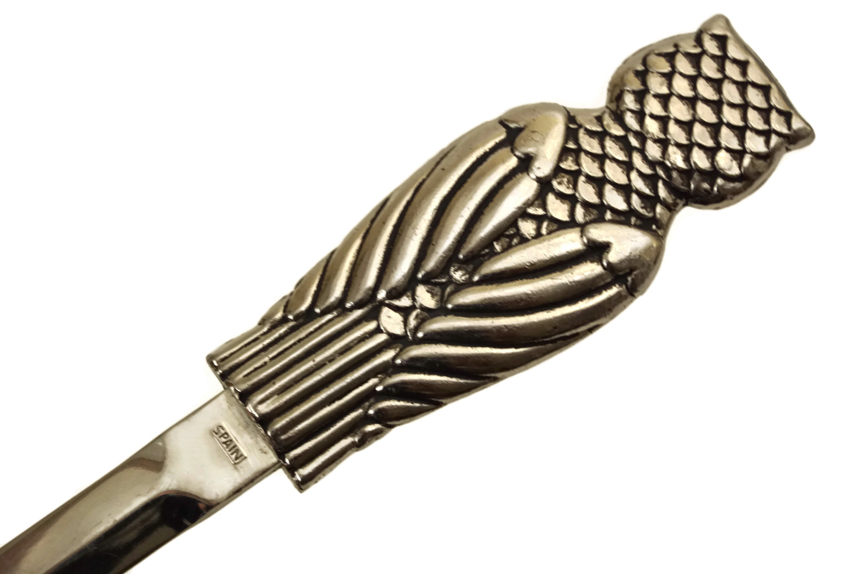 Vintage Owl Letter Opener, Paper Knife Desk Accessory, Gift For Writer