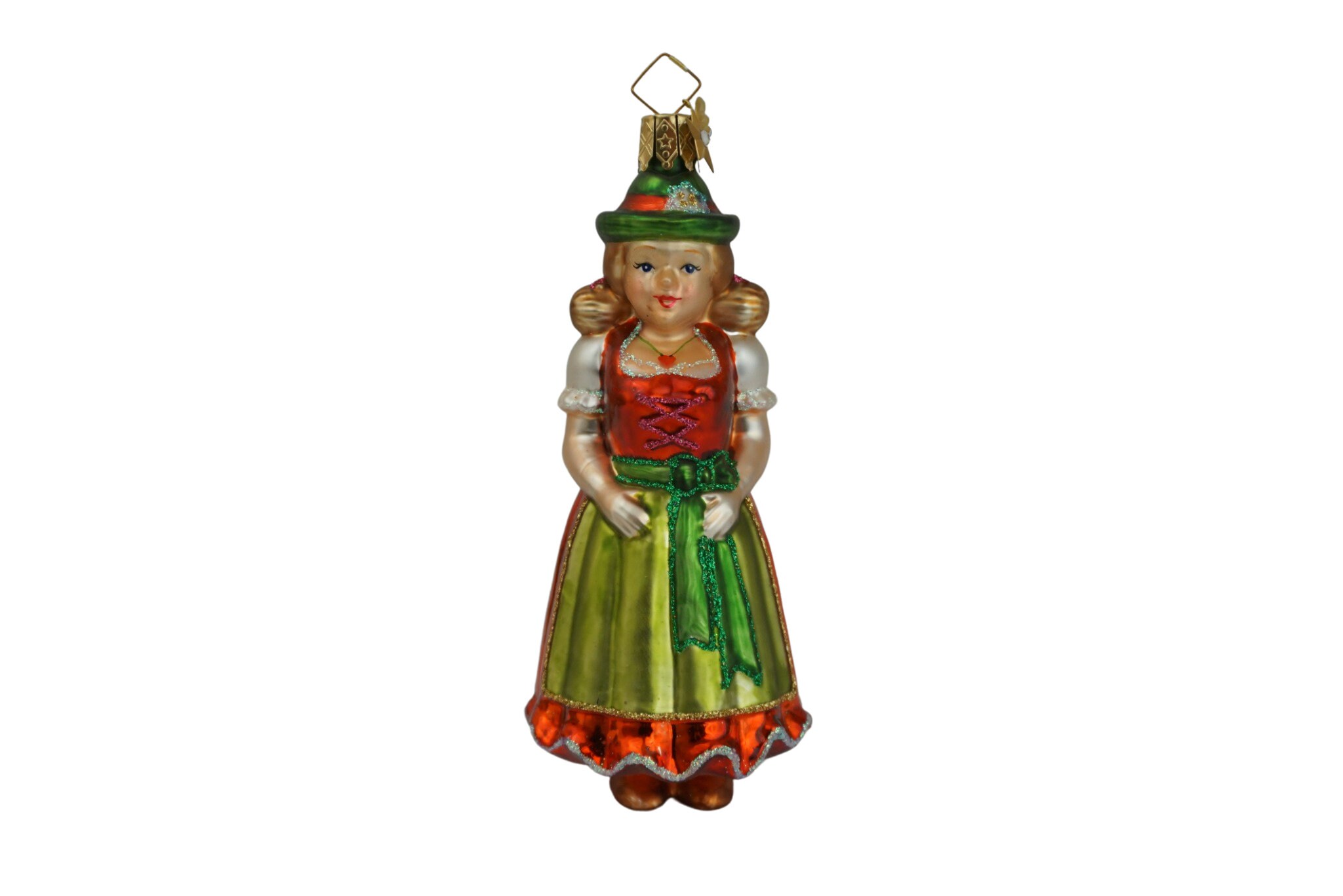 Reserved for Vali. Vintage German Girl Figurine Glass Christmas Tree