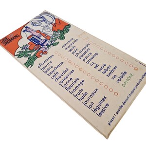 1970s French Kitchen Shopping List Reminder Board, Retro Vintage Wall Hanging Memo Plaque image 3