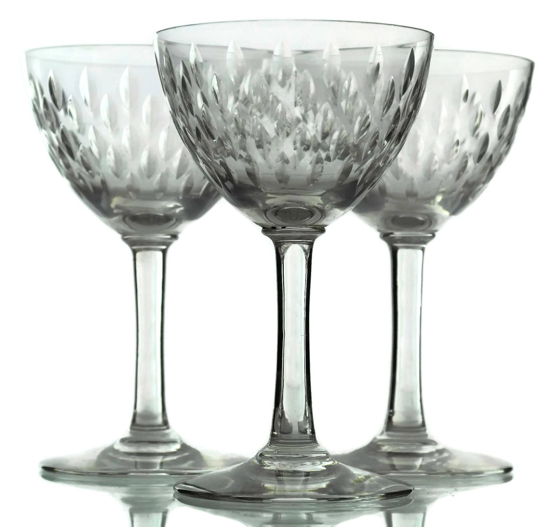 Vintage Baccarat Crystal Decanter and Sherry Glass Set in PARIS MARENGO