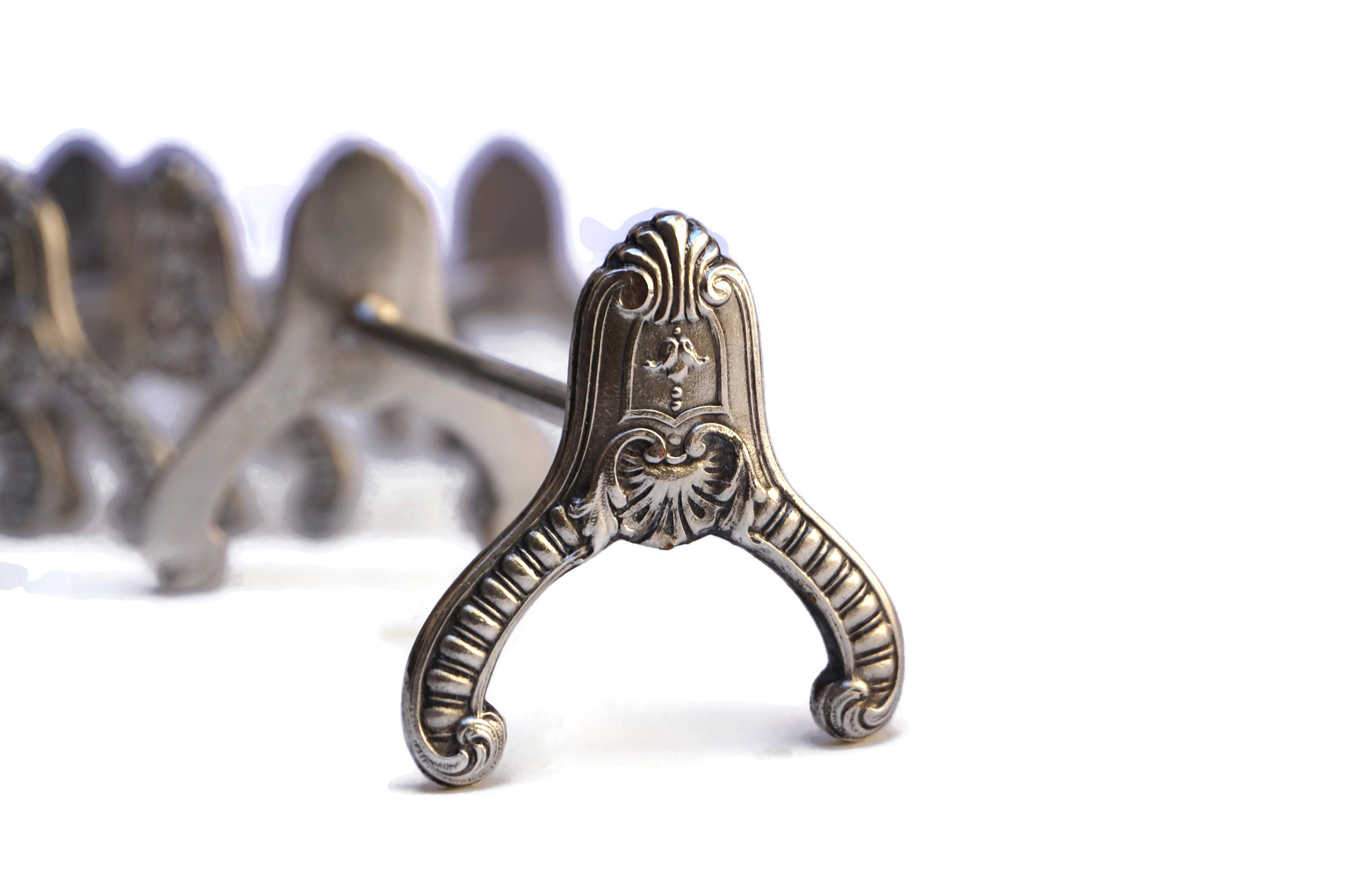 French Antique Boulenger Silver Knife Rests, 19th Century Silverware