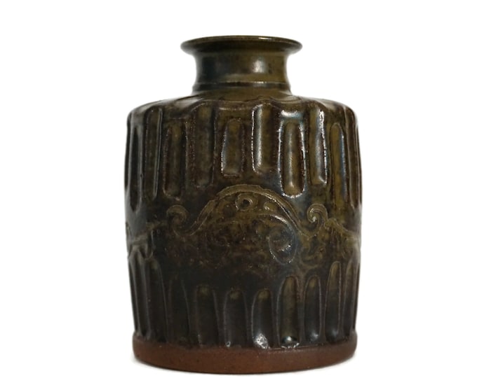 Mid Century Art Pottery Vase, French MCM Ceramic