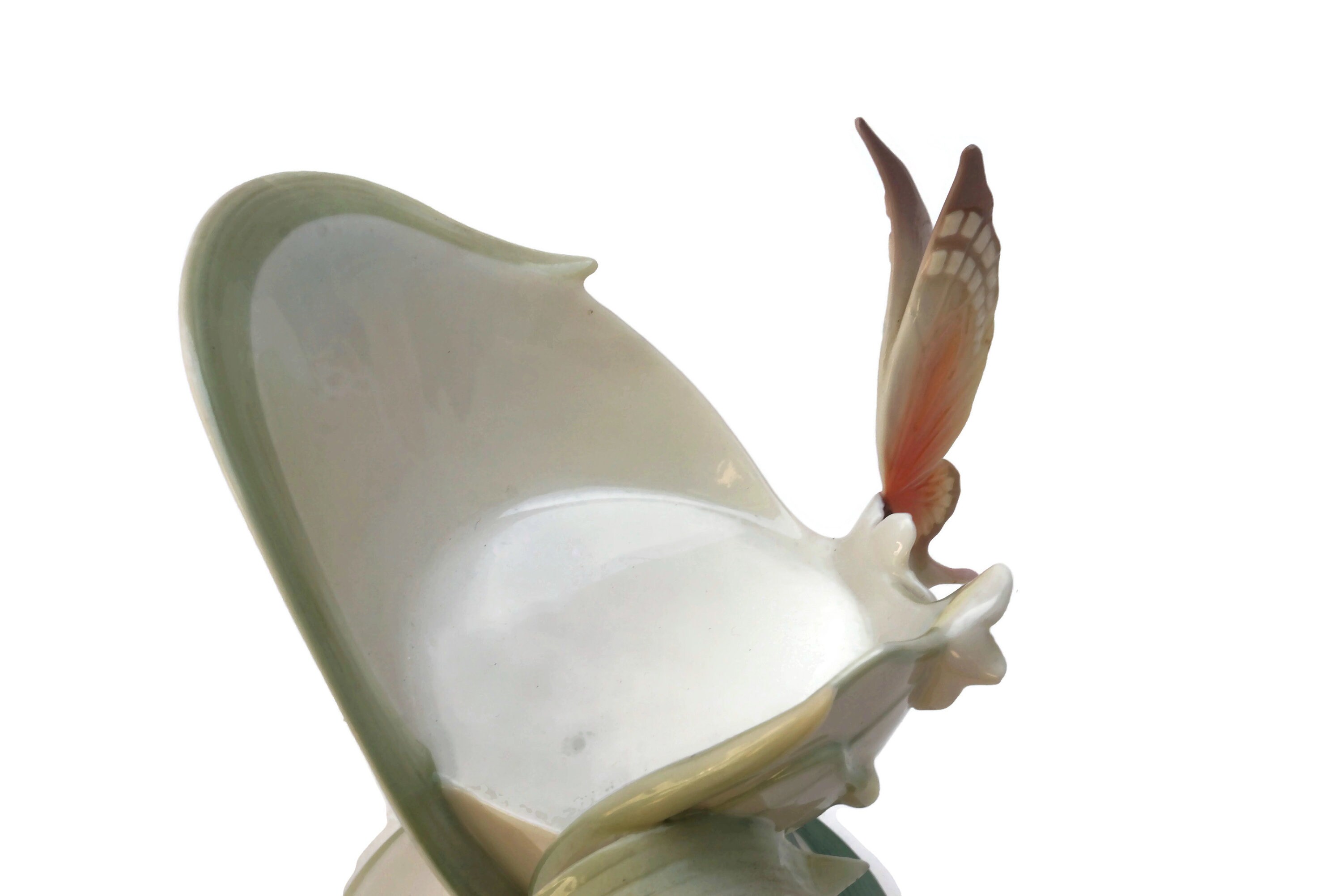 Franz Porcelain Tealight Candle Holder, Vintage Majolica Butterfly