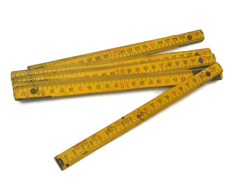 Vintage French Wooden Folding Ruler Carpenter S Extension Image 0