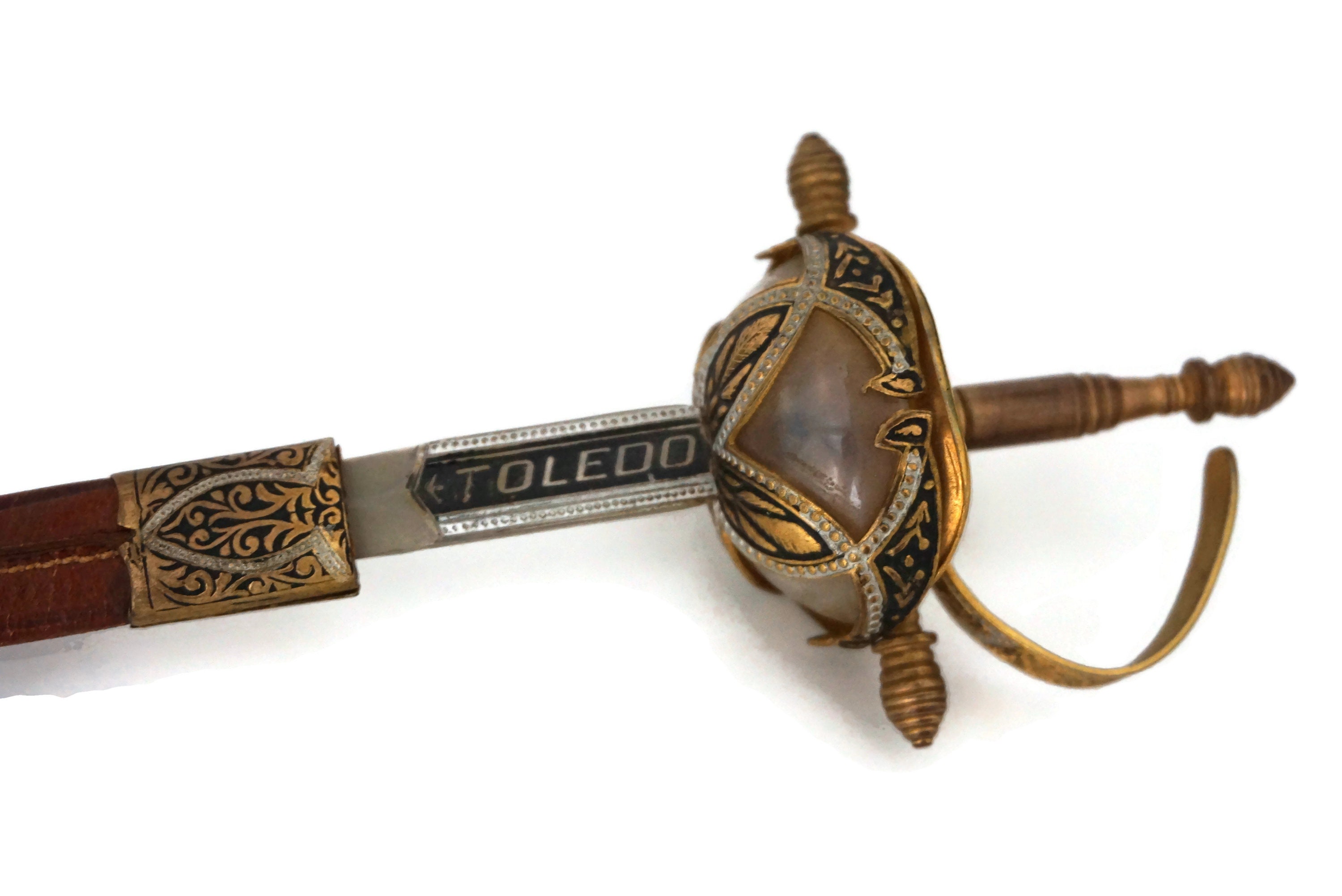 Toledo Sword Letter Opener Paper Knife, Vintage Desk Decor and Office Gifts