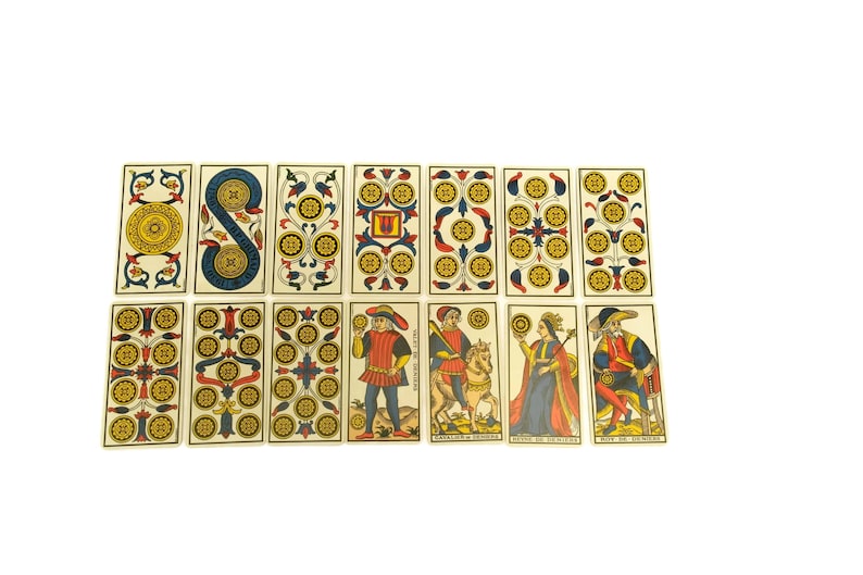 Divination Tarot of Marseille Deck by BP Grimaud, Vintage French Fortune Telling Cards image 9