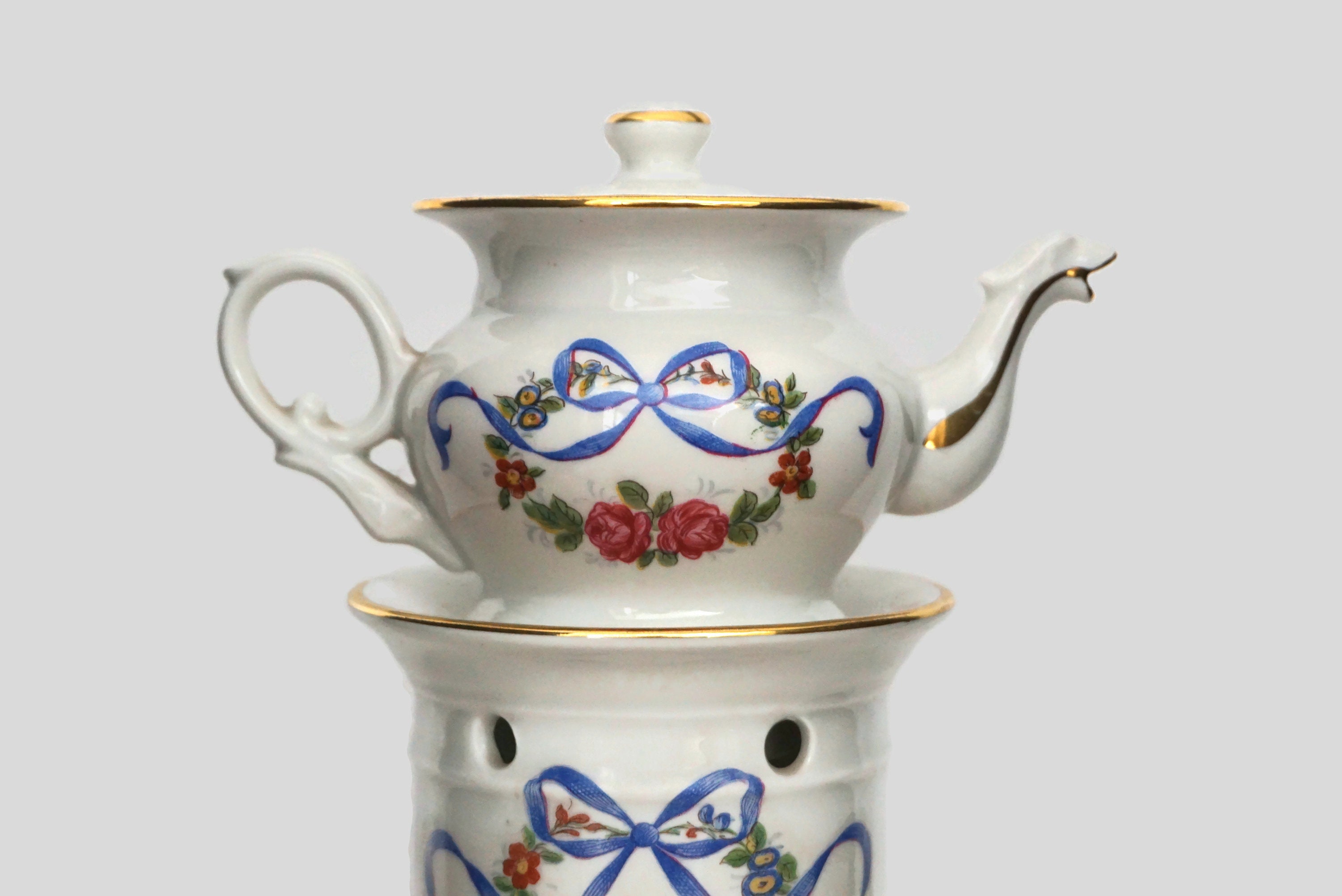 RESERVED for Agnes. French Porcelain Teapot and Warmer by Pillivuyt