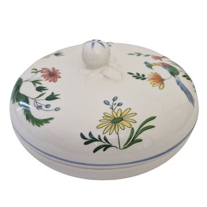 Gien Ceramic Candy Dish with Birds of Paradise