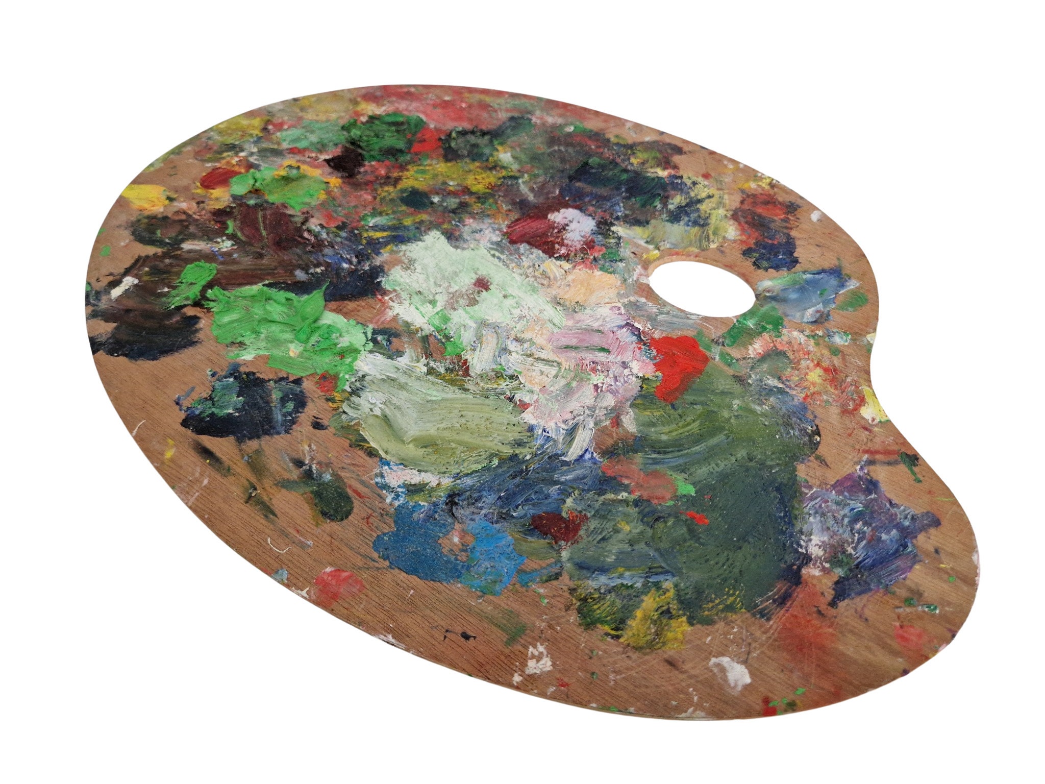 French Artist Painting Palette, Vintage Painters Art Studio Decor