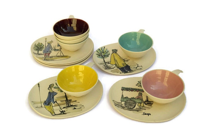 French Mid-Century Modern Coffee Cups