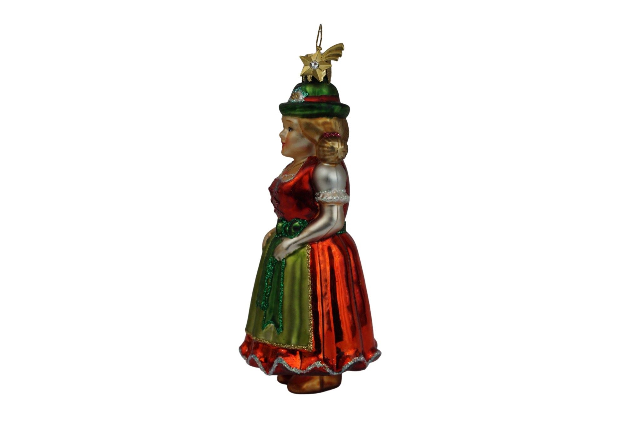 Reserved for Vali. Vintage German Girl Figurine Glass Christmas Tree