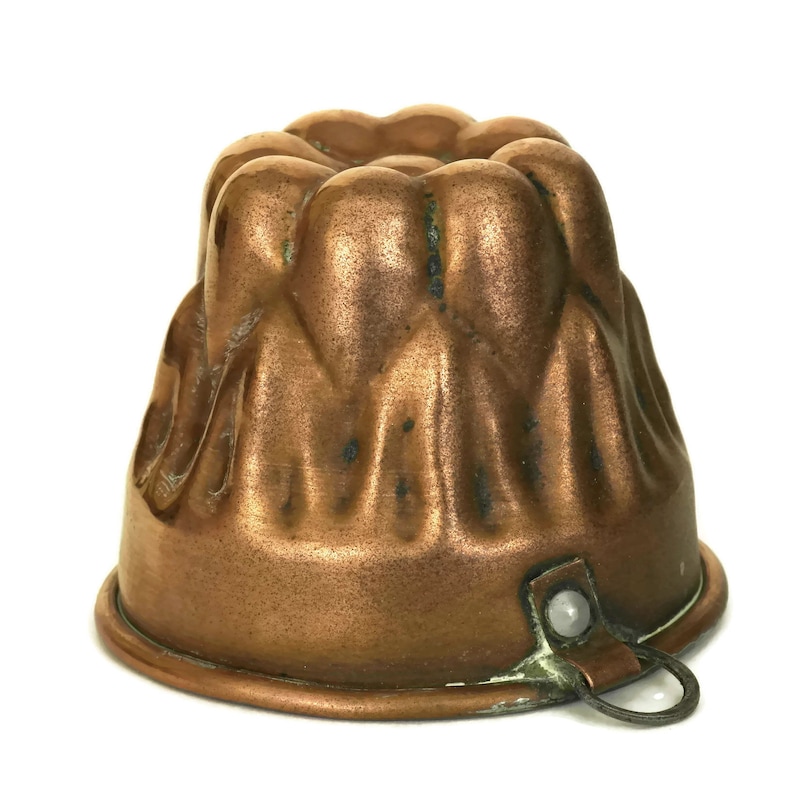 Antique French Copper Cake Mold Rustic Kitchen Bakeware Pan