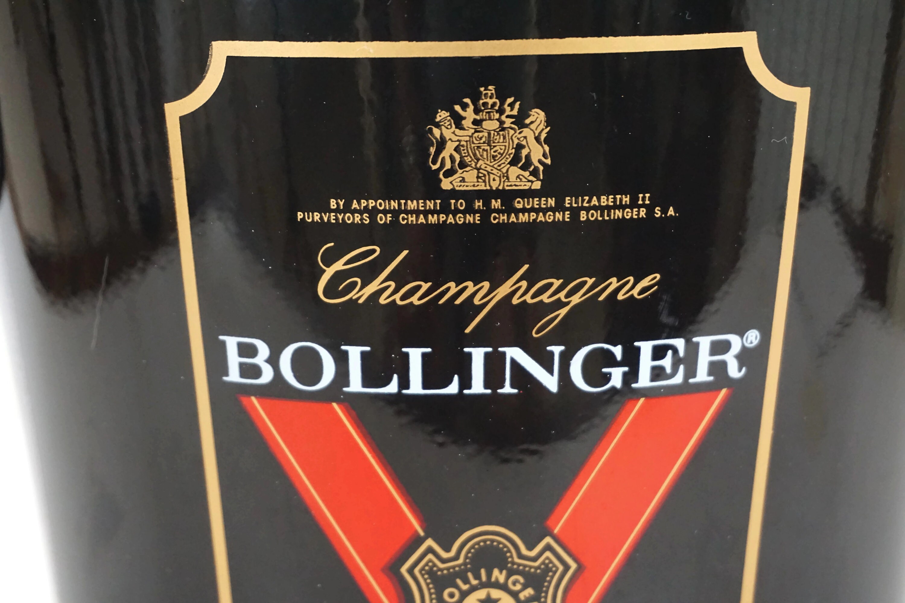 Vintage French Bollinger Champagne Bucket, Black Enamel Ice Cooler