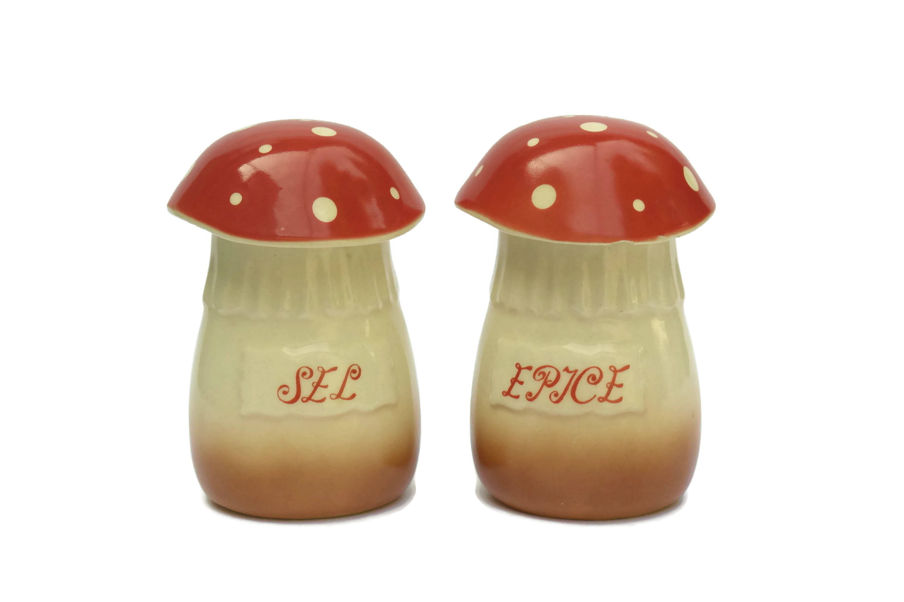 French Kitchen Canister Set. Mushroom Storage Jars Set.