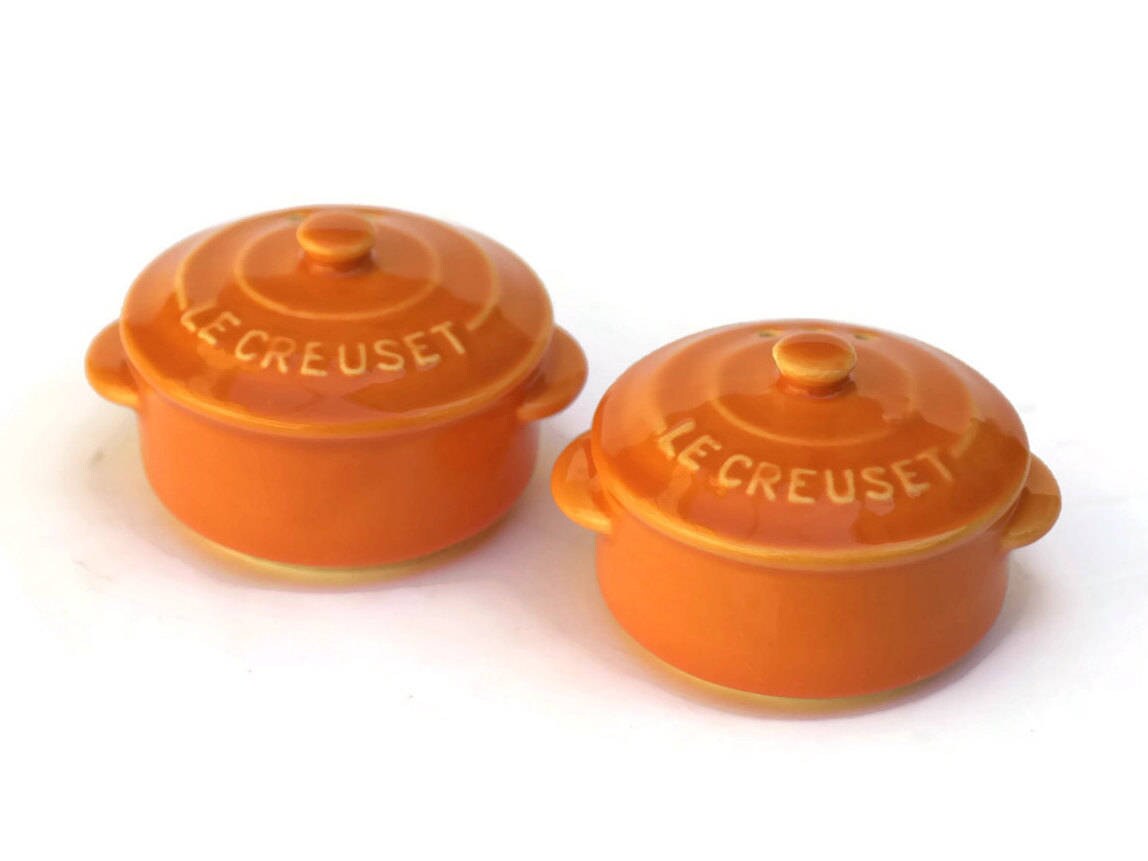 Vintage Orange Le Creuset Salt and Pepper Shakers.