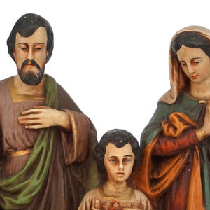 Holy Family Plaster Statue with Child Jesus, Virgin Mary and Saint Joseph image 3