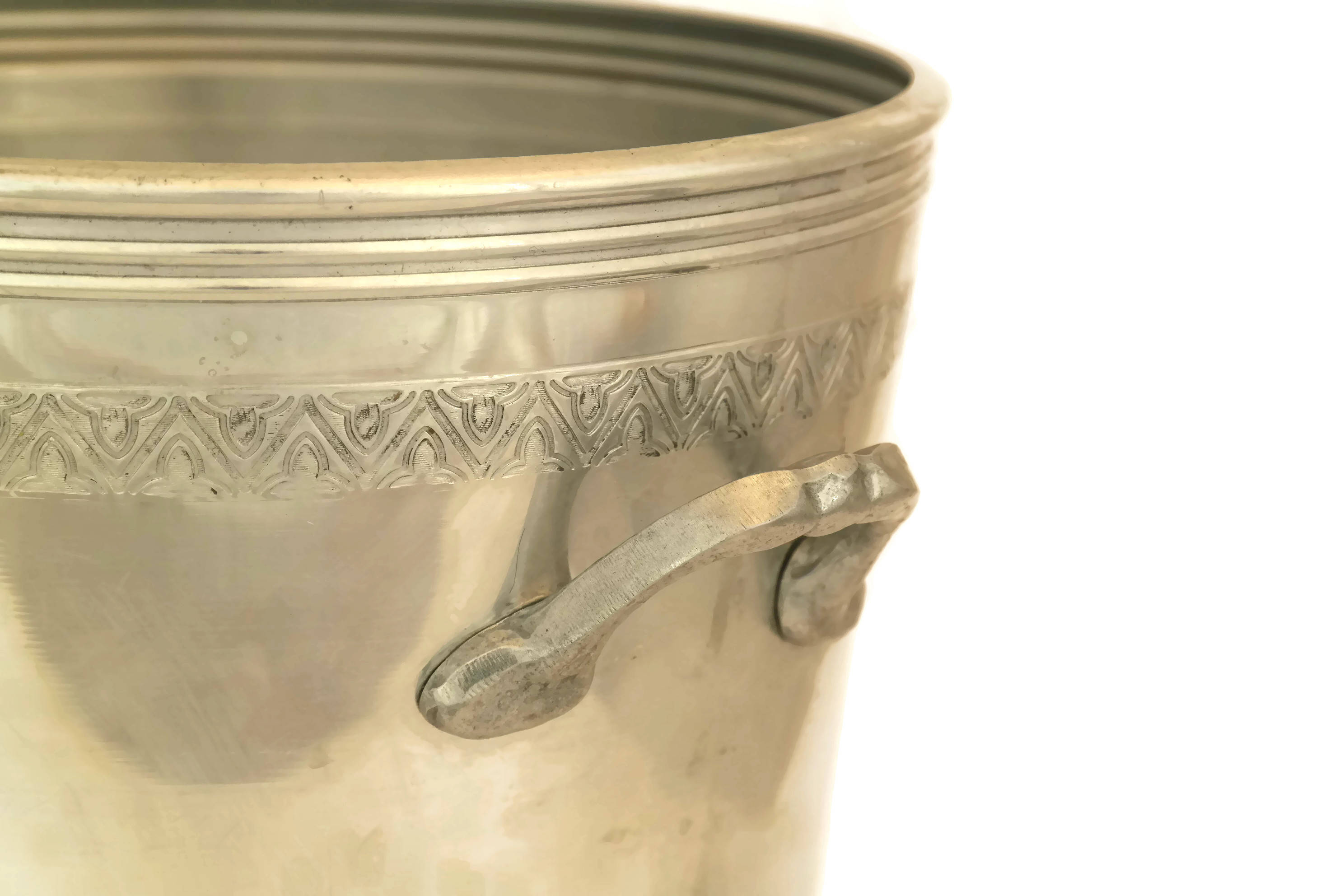 Vintage French Pommery Champagne Bucket. Silver Metal Ice Bucket. New Years Party Decor.