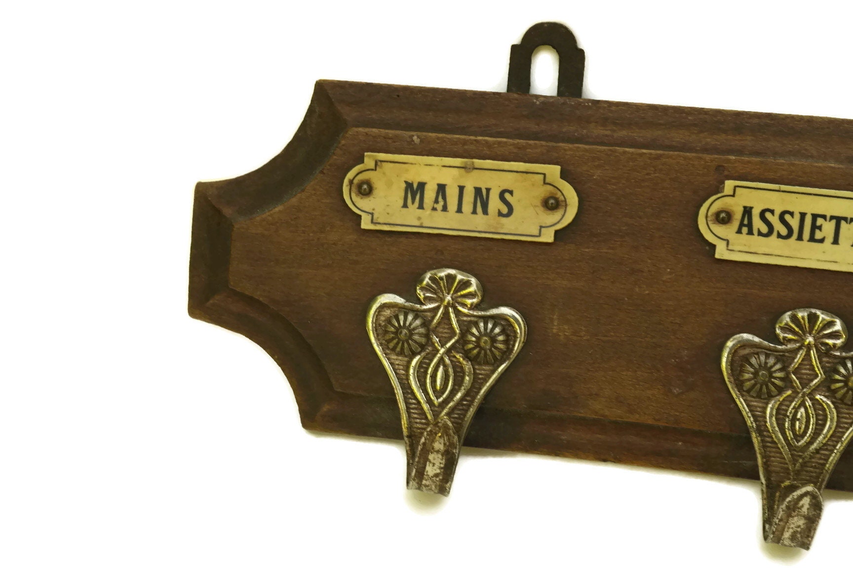 RESERVED. French Dish Towel Holder. Wooden Kitchen Towel Rack and Cloth